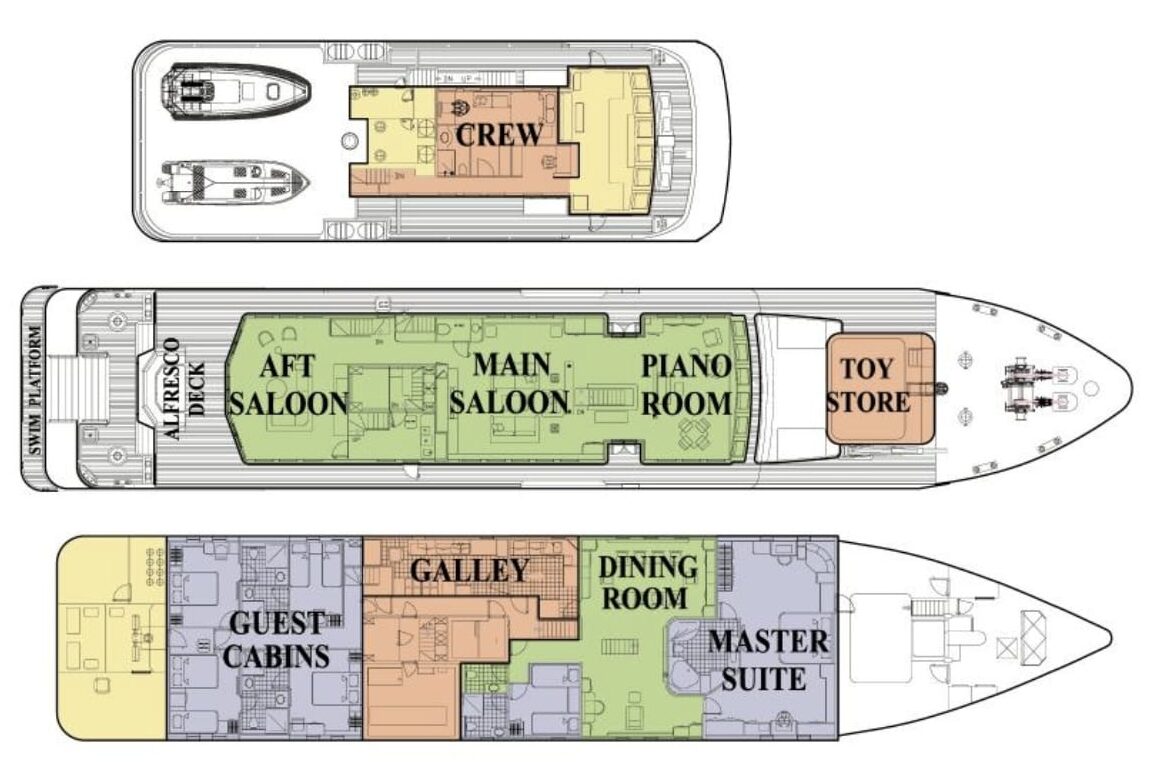 NORTHERN SUN Yacht Layout | TWW Yachts