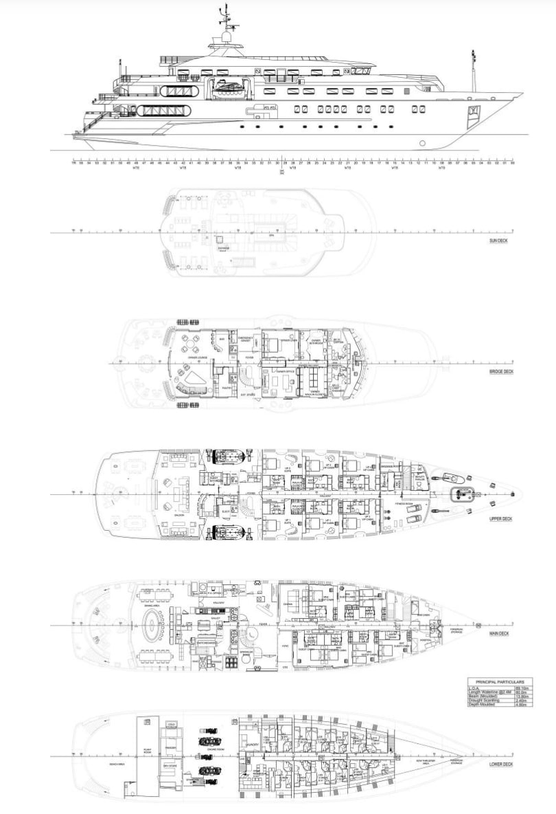 SERENITY Yacht Layout | TWW Yachts